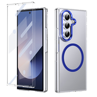 Funda Magnética Transparente Antiamarilla para PC con Marco Metálico Plegable, Antigolpes y Anticaídas para Modelos Samsung