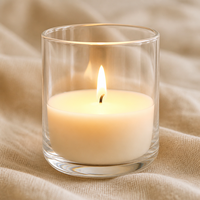 Support de bougie en verre transparent à fond incurvé OEM ODM pour décoration d'ambiance de table de mariage
