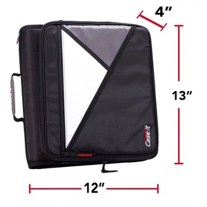 Case-it Portable 2 Inch 3 <b>Ring</b> Zipper <b>Binder</b> 500 Sheet Capacity With Zip Pocket Multi-Pocket Organizer Zipper <b>Binder</b> - Product Image 5
