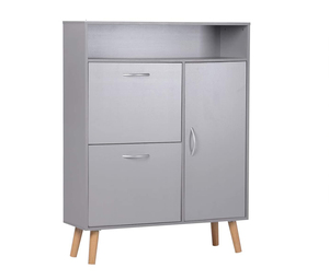 Estante de exhibición de madera resistente al agua para zapatos, <span class=keywords><strong>armario</strong></span> con puertas de 2 niveles, grande y moderno - Product Image 2