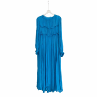 Nouvelle Robe Longue Décontractée en Soie Mousseline Plissée à Col Pétale pour Femme, Grande Taille, Coupe Ample, Toutes Saisons, Élégante 2026