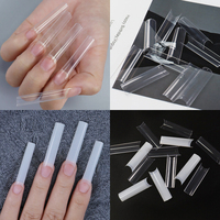 Vente d'usine 500PCS Conique Carré Cercueil Ongles Conseils No C Courbe XXL Tuyau D'eau Ongles En Gros Conception Naturelle pour Doigt