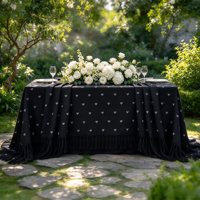 Nappe en coton et lin à imprimé cœurs romantiques, couverture de table multicolore pour mariage en plein air, décoration de table de restaurant