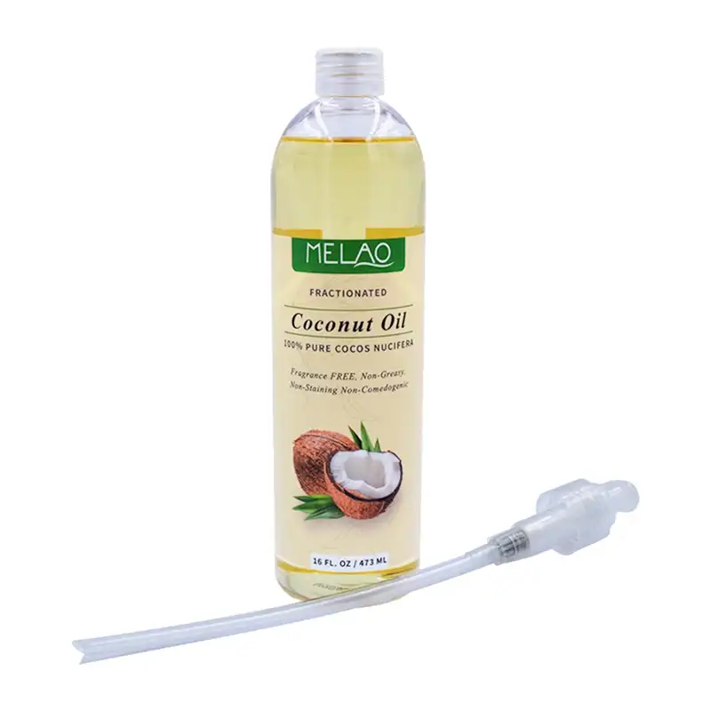 Etiqueta privada personalizada 16 onças melao óleo de côco virgem orgânico extra puro 100% natural para pele e cabelo
