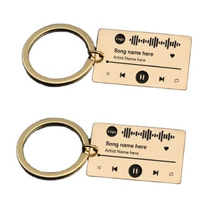 <span class=keywords><strong>LLavero</strong></span> de reproductor de música de acero inoxidable personalizado grabado su código de canción favorito para bodas aniversarios regalos de navidad - Product Image 2