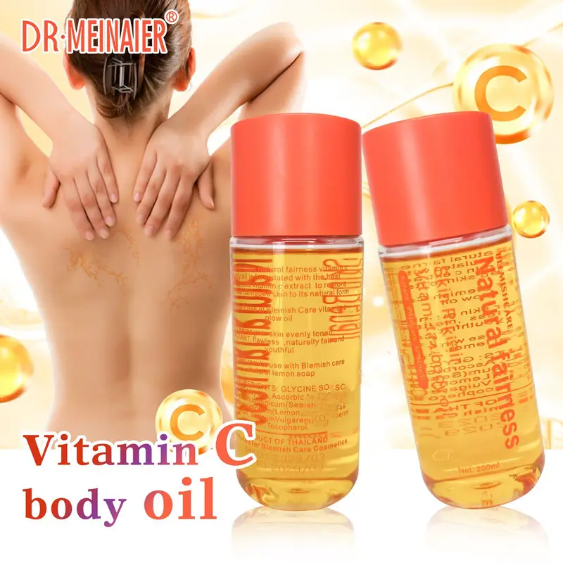 Private Label Vitamin C Firming Body Oil OEM Lightweight & Non-Greasy Anti-Aging Moisturizer Vegan Body Massage Oil