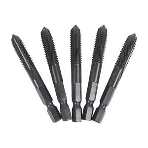 Machos de Roscar Neumáticos de Acero de Alta Velocidad con Vástago Hexagonal y Ranura Recta M3-M12, Machos para Destornillador Neumático, Machos de Máquina Negros para - Product Image 1