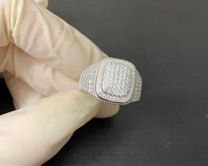 Anillo Exclusivo de Plata de Ley 925 con Diamante Moissanite, Estilo Hip Hop, Joyería Personalizada VVS para Uso Diario - Product Image 1