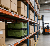 Paleta de Plástico HDPE Resistente con Entrada de 4 Vías para Logística de Cadena de Frío, Construcción Reciclable, Ideal para Almacenes Industriales