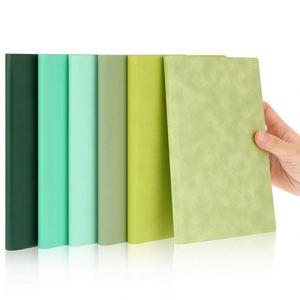 Custom A5 PU Leather Hardcover 5.9 X 8.26 Inch Classic Green <b>Thick</b> <b>Paper</b> Lined Journal Notebook Gift Thread Sewing Bound - Product Image 1