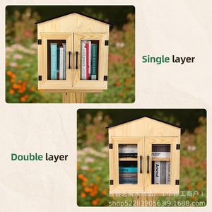 Wooden Outdoor Mail Storage Box Single Double Layer <b>Wall</b> <b>Mounted</b> Patio <b>Display</b> <b>Cabinet</b> For Home Garden Use - Product Image 1