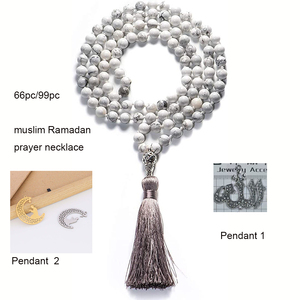 Collar Tasbih Musulmán de 99 Cuentas, Collar de Cristal Curativo con Borla Larga, Collar de Oración Budista con Piedra Natural de 8mm - Product Image 3