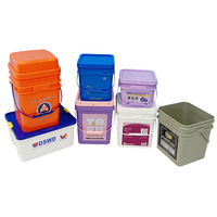 Vente en gros 5L 8L 10L 18L 20 L seau en PP de qualité alimentaire avec logo personnalisé seaux carrés avec couvercles recyclables barils de stockage des aliments