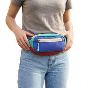 Sac banane en toile coloré avec poche zippée, sac bandoulière léger pour usage quotidien toutes saisons, style homme femme - Product Image 1