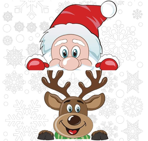 Autocollants de fenêtre de Noël, Père Noël et Rudolph, flocons de neige, autocollants en PVC pour la décoration de fenêtre de Noël - Product Image 1