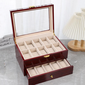 Boîte à Montres 12 Emplacements avec Logo Personnalisé et Fenêtre d'Exposition, Coffret de Rangement pour Montres-Bracelets en Cuir et Étui à Bijoux - Product Image 5