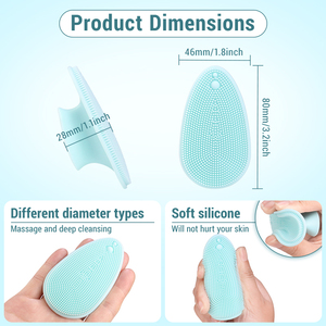 Soft Face Brush,Silicone Face Cleansing <b>Pads</b>,Face Scrubber,Silicone Facial Exfoliator & Blackhead Remover for Deep Cleaning Care - Product Image 3