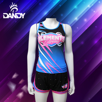 Filles sublimation cheer and dance practise wear custom racer practise débardeurs