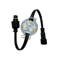 1ct Pixel/String UCS2904-RGBW IC Adressable Permanent LED Pixel Point Puck Light DC12V/24V 3LEDs/Pixel 30mm IP68 3Pin 15cm