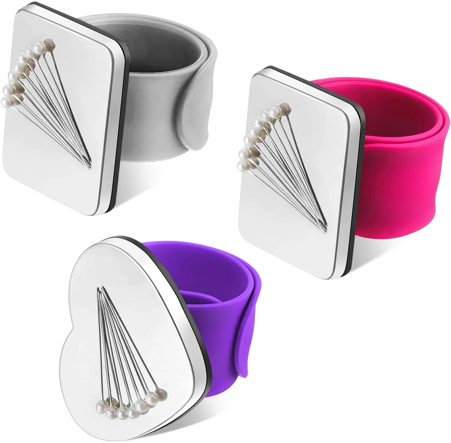 Factory supply directly custom logo silicone wristband Magnetic Silicone Wrist Strap Bracelet hairdressing bracelet magnetic