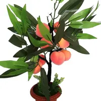 ديكور المنزل الفاكهة البرتقال أبل الليمون شجرة محاكاة بونساي محاكاة الزخرفية الزهور الاصطناعية الأخضر وعاء النباتات الحلي