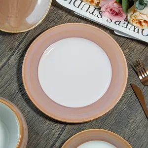 Vintage Style Glazed Crockery Restaurant Dinner Plates And Bowls Set Porcelain Tableware Ceramic Handmade Pottery Dinnerware Set