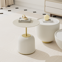 Table d'appoint en verre blanc de style minimaliste, table d'angle en fer de luxe léger, table d'appoint en fer pour salon