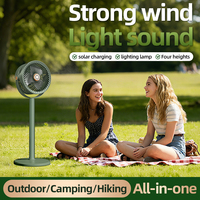 Ventilateur de sol d'extérieur 4000 mAh avec interrupteur marche/arrêt, 5 modes de vitesse, boîtier élégant et classique pour les abris d'urgence et les programmes d'approvisionnement hôtelier