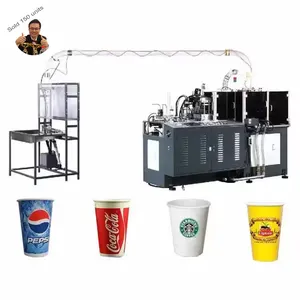 Máquina de moldeo de pulpa a precio barato, máquina ultrasónica para hacer tazas de té de papel de gran oferta con bebidas