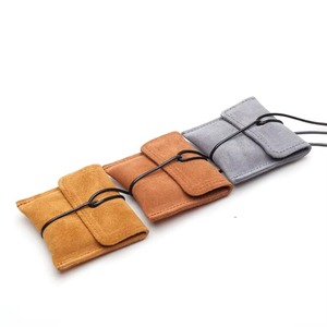 Custom Deboss Gold Logo Luxury Design Genuine <b>Leather</b> <b>Bracelet</b> Storage Bag Small <b>Leather</b> Jewelry Pouches Gift Bag - Product Image 2