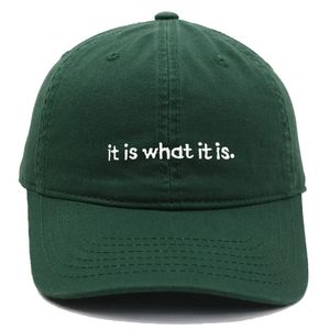 Cappellino da baseball ricamato IT Is What IT Is per adulti, cappello da papà regolabile morbido e casual in stile retrò minimalista - Product Image 3