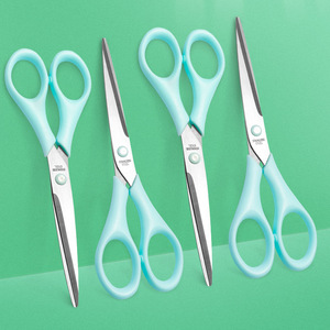 Office Scissors Stainless Steel Straight Blade Green White Handle Home Craft Use - Product Image 1