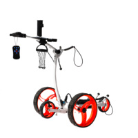 Chariots de golf télécommandés de vente chaude avec poignée de charge USB avec batterie au lithium à fonction de distance 10M,20M,30M