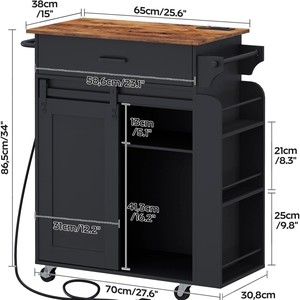 Cross-border multifunctional kitchen island, home-use simple large-capacity <b>sideboard</b>, movable high-end delivery cart - Product Image 2