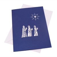 Joyeux Noël, Jésus chrétien dans la crèche, scènes de la Nativité, carte pop-up 3D en papier, 5x7 pouces, personnalisable