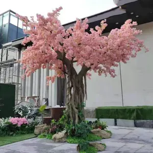 تخصيص النباتات الاصطناعية شجرة أوز زهر الكرز الوردي أمريكا أصفر أبيض
