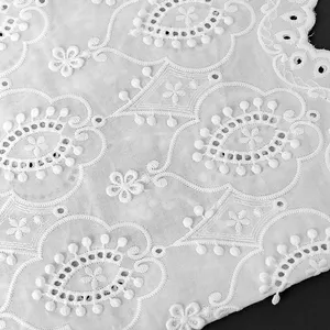 New Arrival mùa thu vải trắng 3D vải ren váy vải