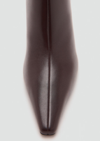 Bottines à talons aiguilles en cuir marron personnalisées pour femmes, bout pointu, style minimaliste, bottes habillées