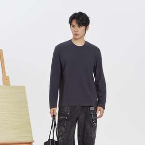 T-shirt a <span class=keywords><strong>Maniche</strong></span> <span class=keywords><strong>Lunghe</strong></span> da <span class=keywords><strong>Uomo</strong></span> di Alta Qualità 100% Cotone Tinta Unita Abbigliamento Moda <span class=keywords><strong>Uomo</strong></span> Traspirante Girocollo Maglie da <span class=keywords><strong>Uomo</strong></span> - Product Image 1