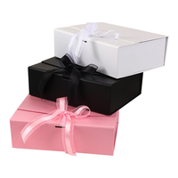 Boîte cadeau rigide pliable personnalisée avec nœud en ruban et insert en mousse pour bijoux et emballages cadeaux de fêtes