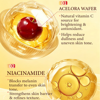 Sérum Éclaircissant Vitamine C Acerola Marque Blanche Niacinamide Hyperpigmentation Taches Brunes Unifie le Teint Vente en Gros OEM/ODM