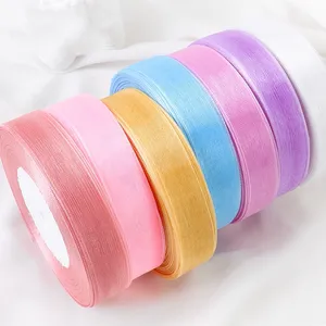 Polyester Satin Grosgrain Organza Silk Ribbon for Gifts and Garment Accessories