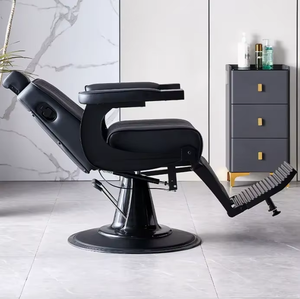 Sillón de <span class=keywords><strong>Barber</strong></span>ía Negro y Dorado para Hombre - Product Image 6