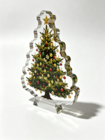 Doppelschichtige Hochtransparente Beleuchtete Acryl-Weihnachtsbaumfigur Batteriebetrieben Tischdekoration Weihnachtsdeko Geschäftsgeschenk OEM&ODM