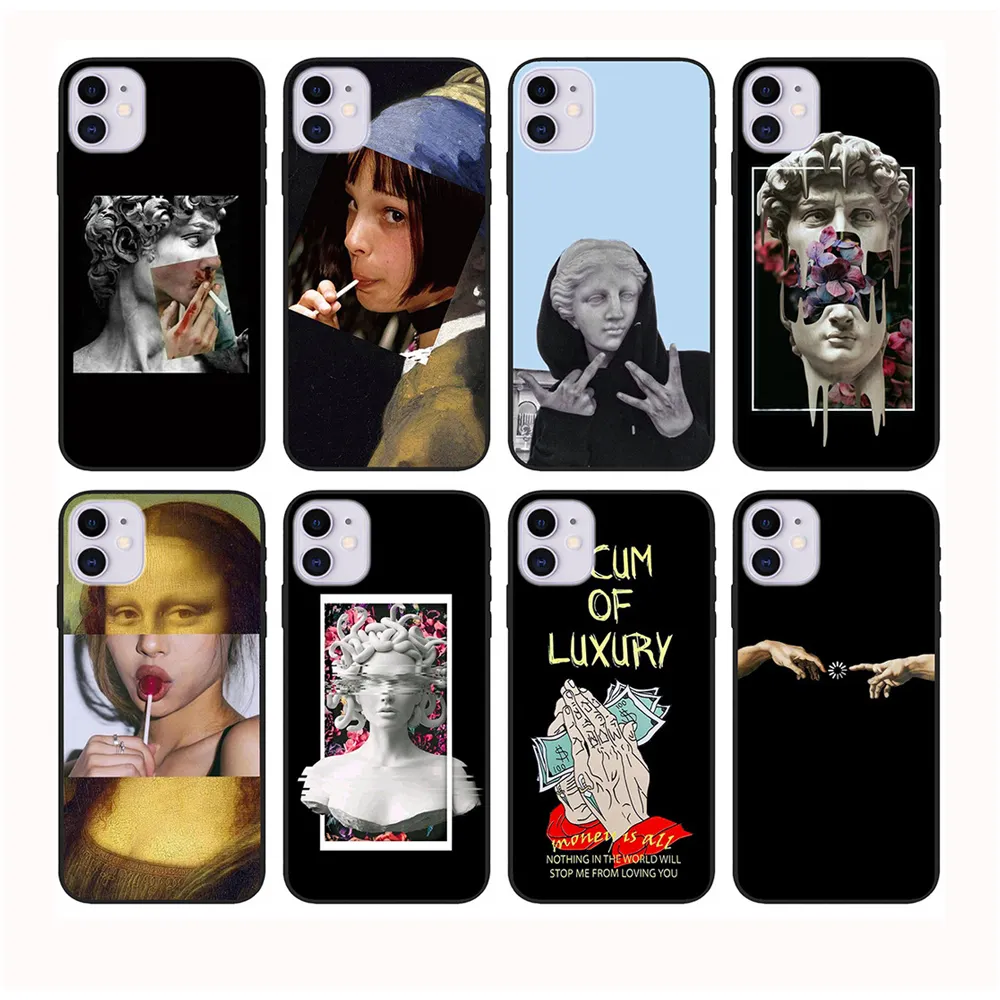 2022 Latest Cool Abstract Statue Art Design Phone Case For iPhone 11 12 13Pro X XR XS MAX 6 S 7 8 Plus Soft Silicon Phone Case
