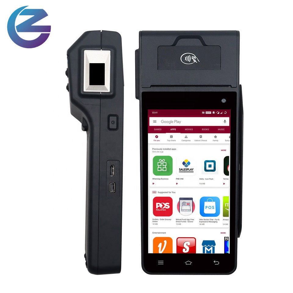 ZCS Z90 Android 12.0 GO 4G WIFI Android Handheld POS EDC card swipe machine with printer pos system