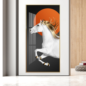 Un <span class=keywords><strong>cheval</strong></span> <span class=keywords><strong>blanc</strong></span> vif peinture animal art mural de luxe pour couloir <span class=keywords><strong>et</strong></span> décoration murale de la maison photo impression toile <span class=keywords><strong>et</strong></span> affiches - Product Image 3