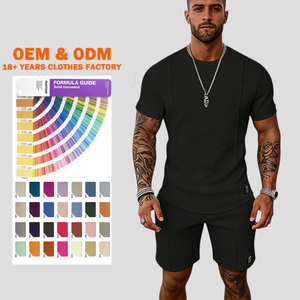 Conjunto Deportivo de Verano de Dos Piezas con Logotipo Personalizado de Fábrica, Pantalones Cortos y Camiseta para Hombre, Ropa Deportiva para Gimnasio - Product Image 1