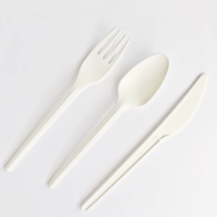 Ensemble de couverts jetables BOFA en amidon de maïs biodégradable, de qualité alimentaire, écologiques, pour le camping, les fêtes et les plats à emporter