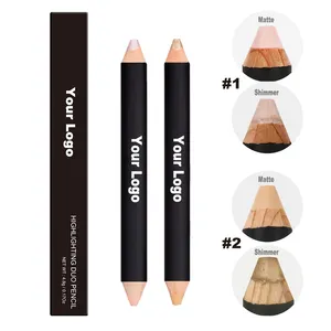 Hochwertiger wasserdichter Private Label Dual Ended Matt und glänzender Text marker Concealer Buntstift für Augen